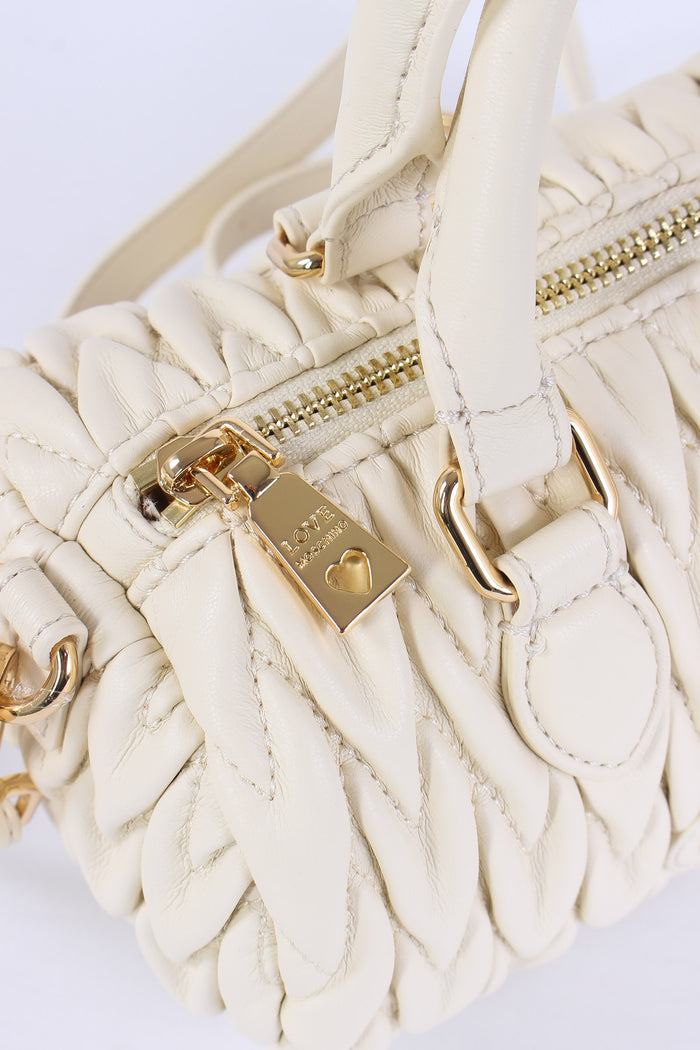 Bauletto Piccolo Goffrato Cuor Avorio-7