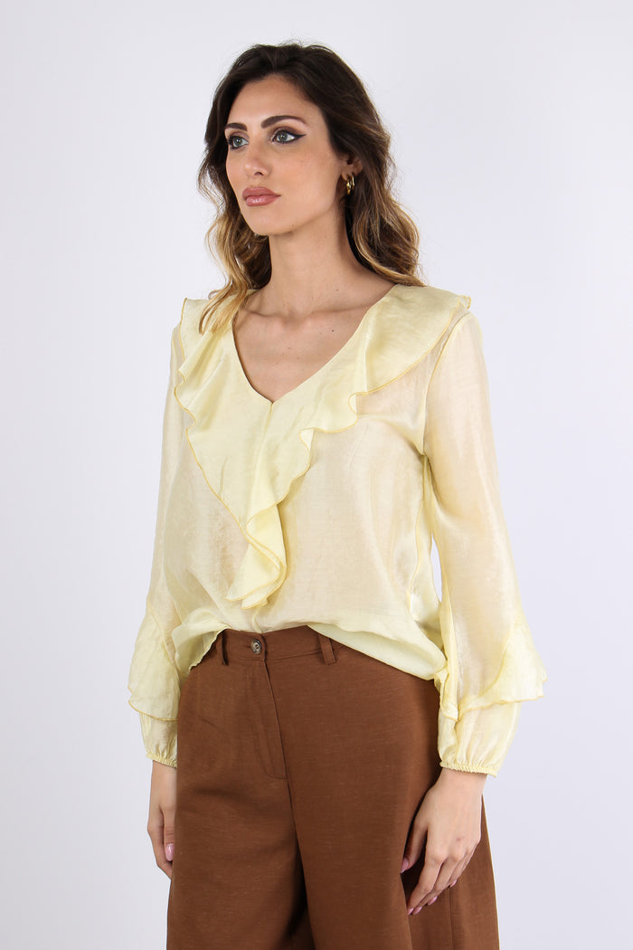 Blusa Mussola Scavo V Rouge Giallo-5