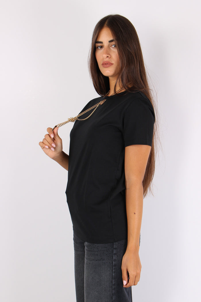Monile T-shirt Catena Collo Black-6