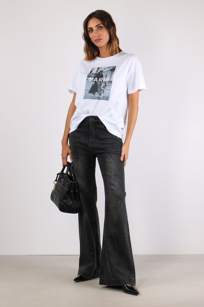 T-shirt Stampa Paris Bianco/paris