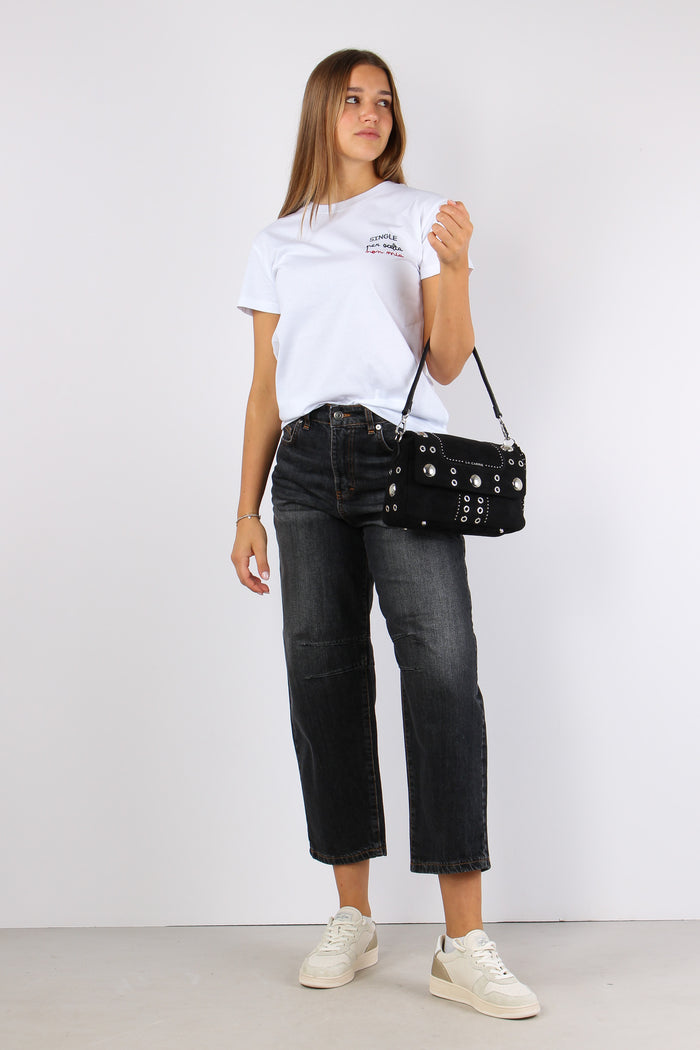 T-shirt Ricamo Single Per Scel Bianco-7