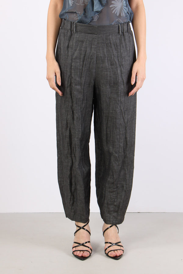 Pantalone Elastico Cuciture Grigio-2