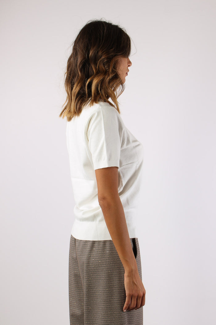 Maglia Girocollo M/m  Viscosa Latte-6