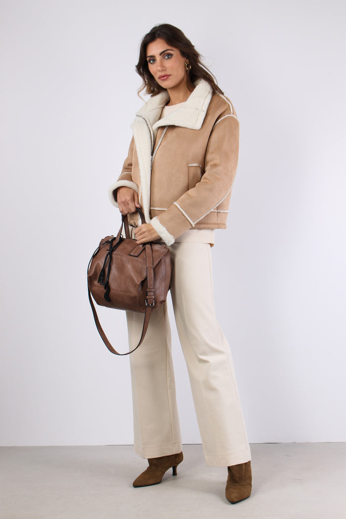 Ecomontone Corto Over Misty Nude-5