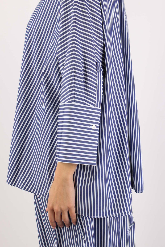 Hudson Camicia Cotone Riga Blu/bianco-7