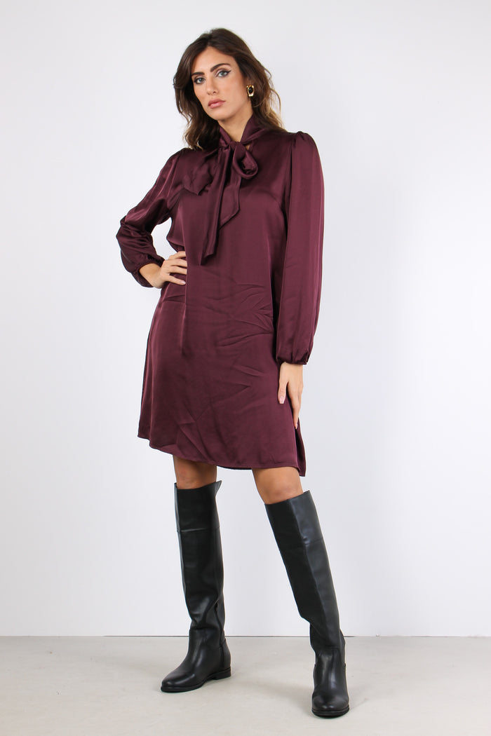 Abito Fiocco Viscosa Prugna-6