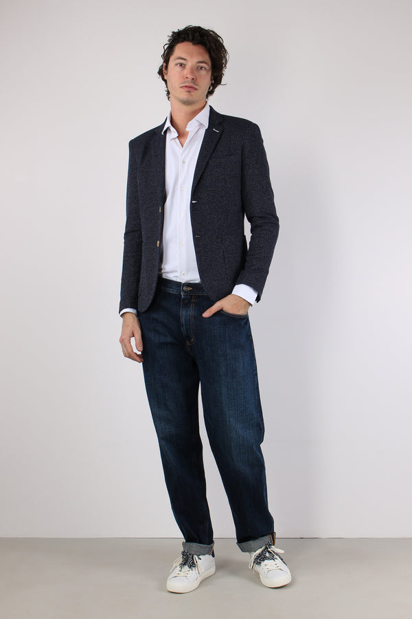 Giacca Micro Melange Blu