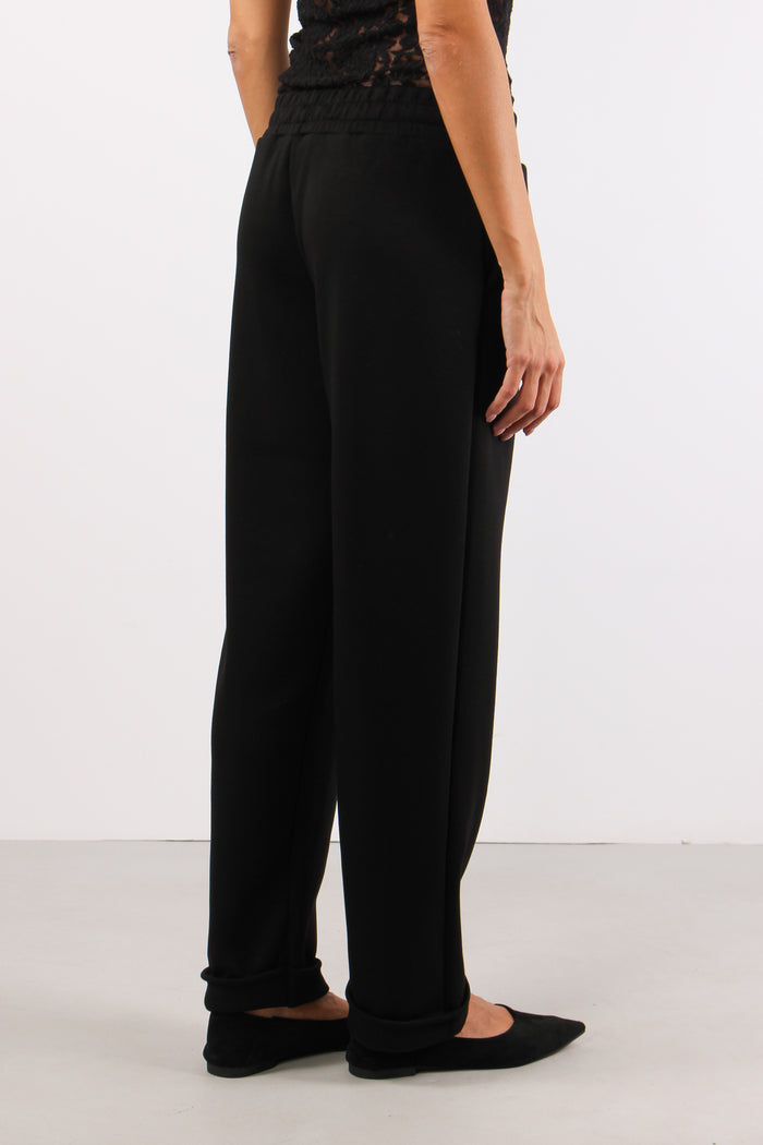 Pantalone Modal Risvolto Fondo Nero-6