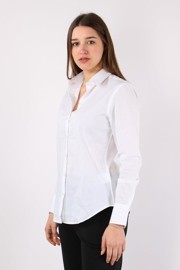 Camicia Slim Cotone Bianco-3