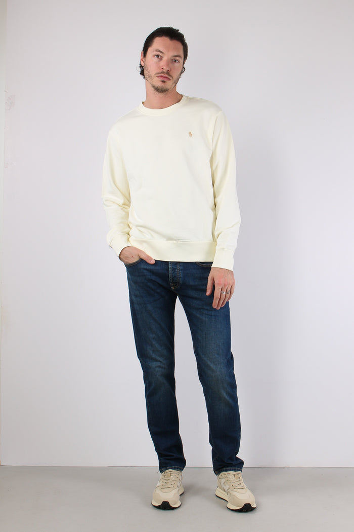 Felpa Girocollo Garzata Cream-2