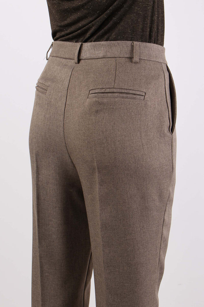 Pantalone Slim Mano Lana Fango-7
