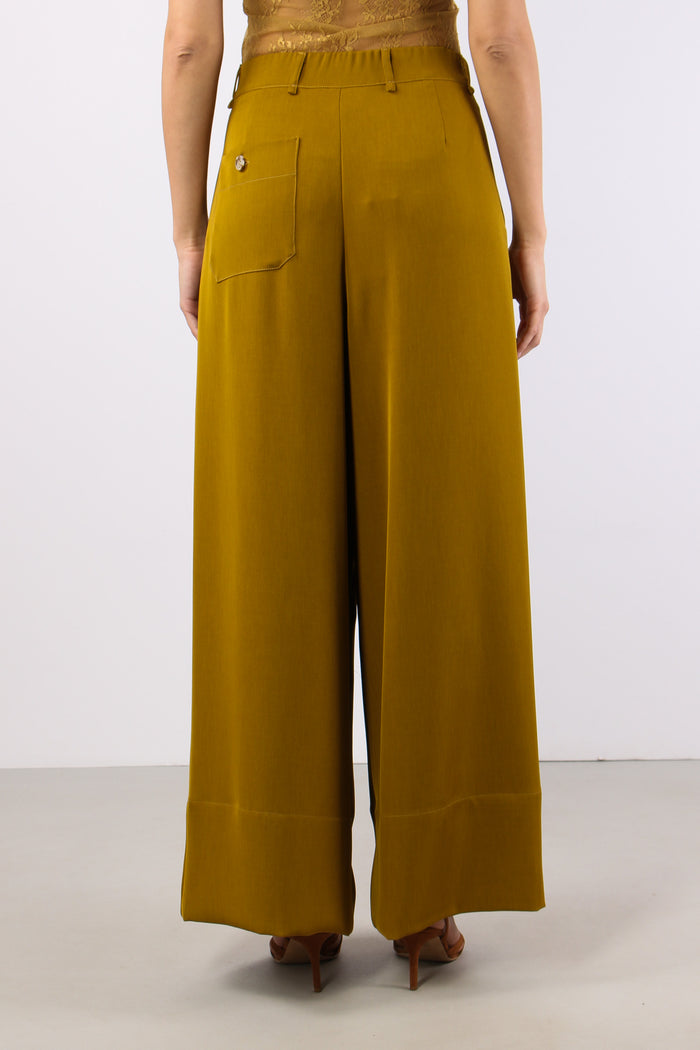Pantalone Palazzo Fluido Olio-4