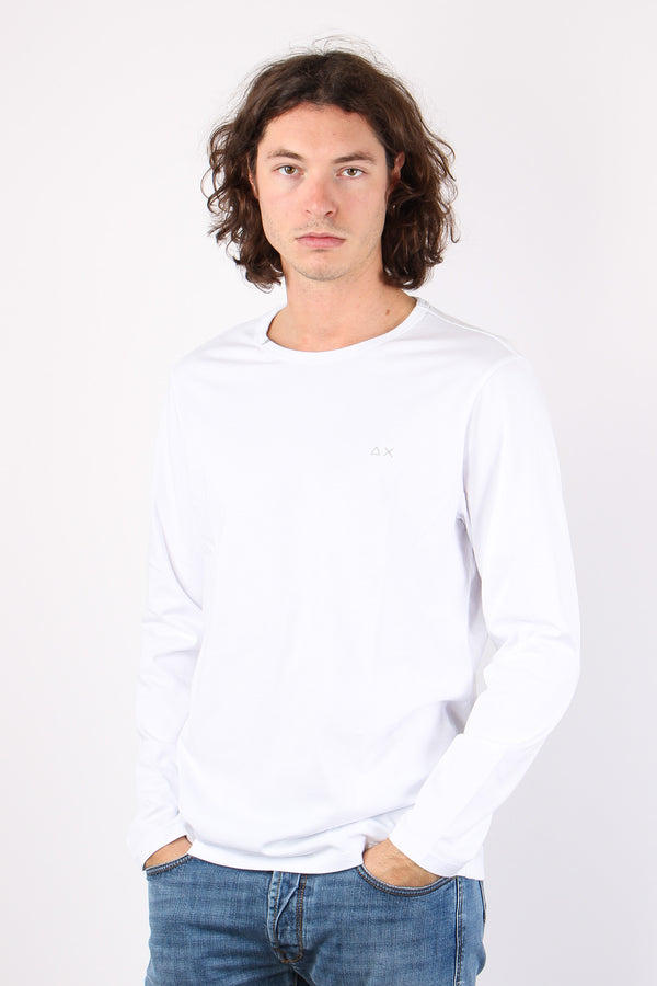 T-shirt Basica Manica Lunga Bianco