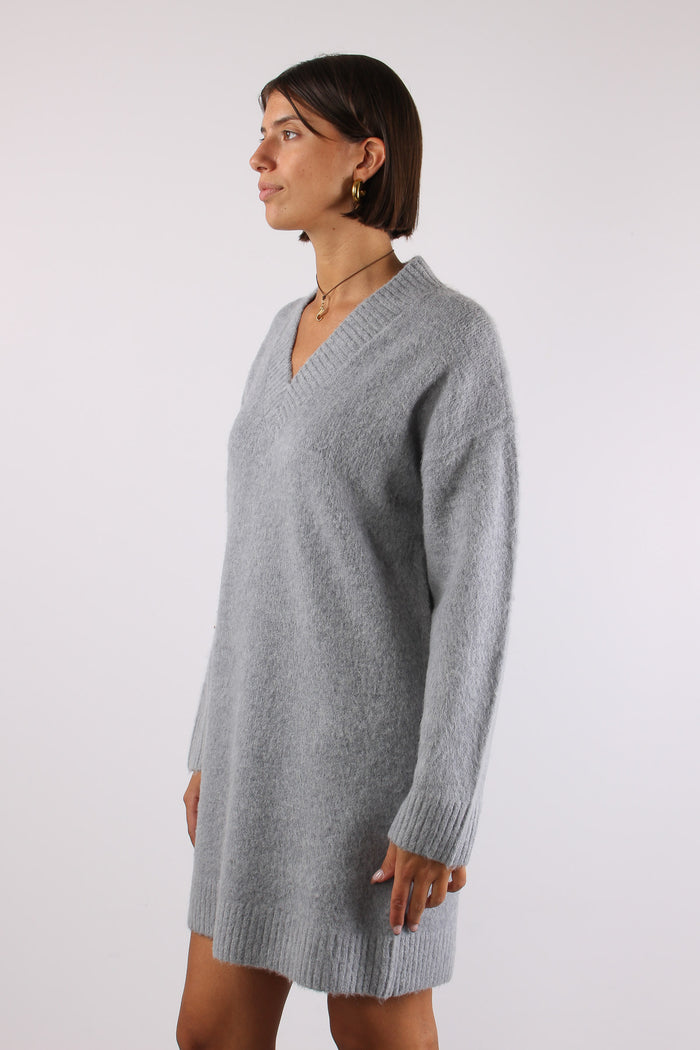Abito Scavo V Misto Alpaca Grigio Medio Melange-6