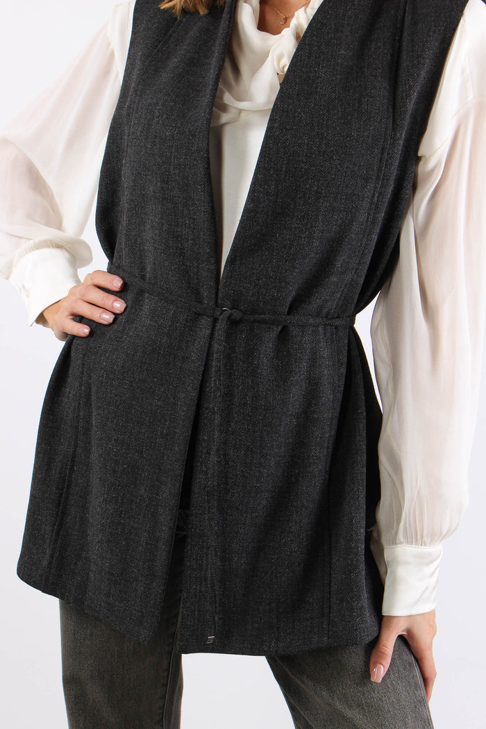 Gilet Cinturato Grigio-7