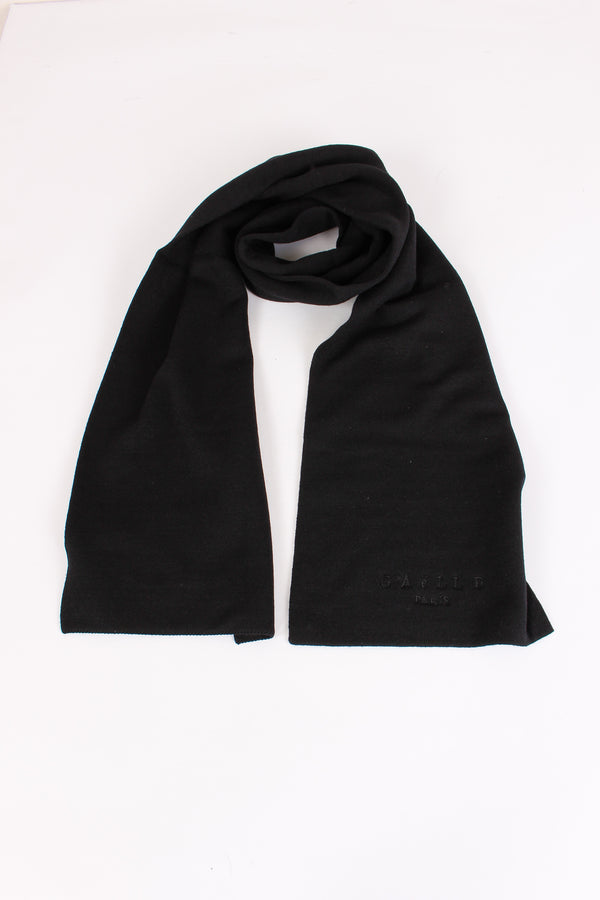 Sciarpa Basica Logo Ricamo Nero-2