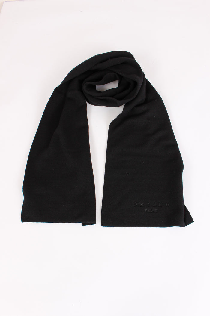 Sciarpa Basica Logo Ricamo Nero-2