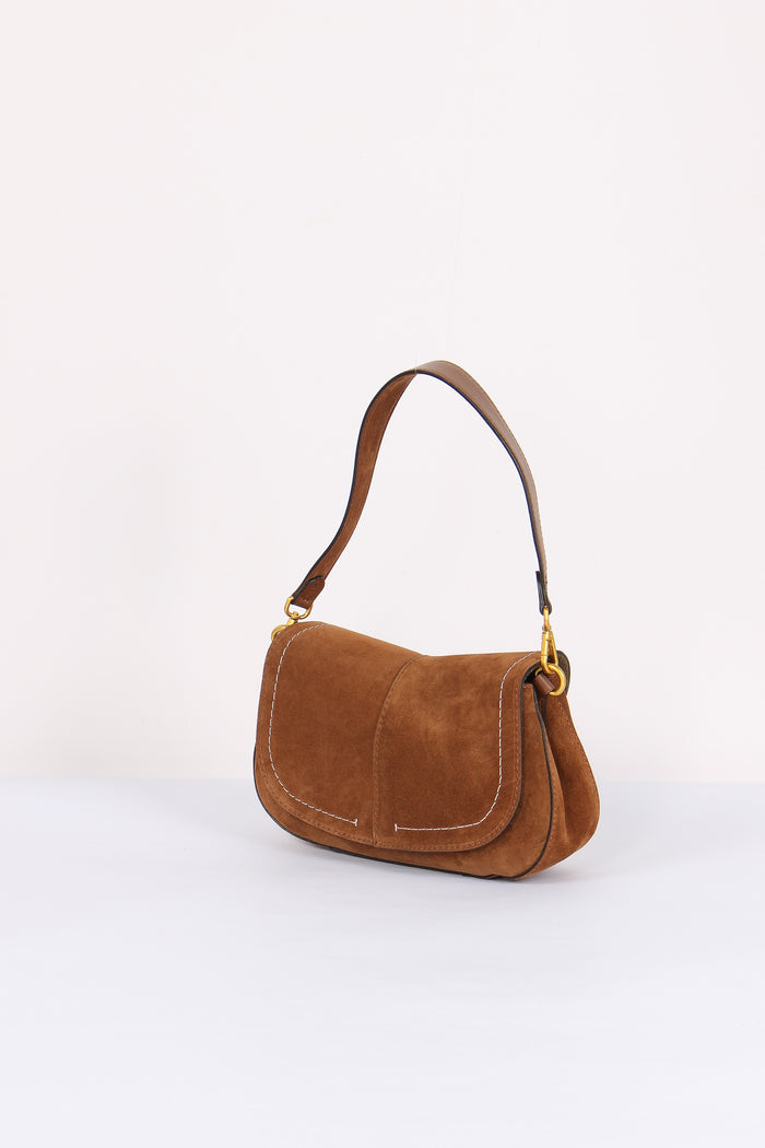 Helena Round Tracollina Suede Cognac-2