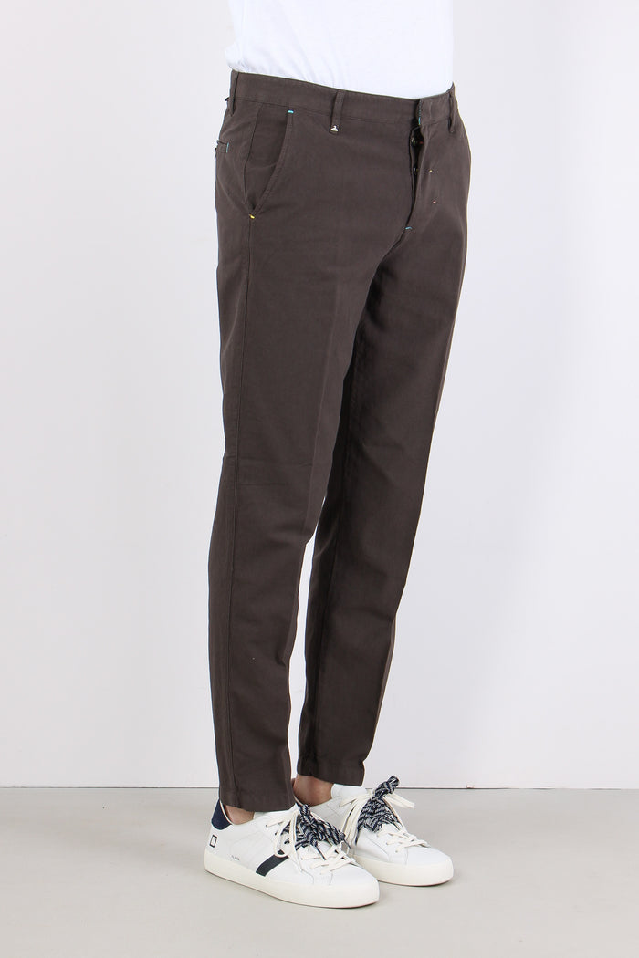 Pantalone Chino Misto Lino Caffe-6