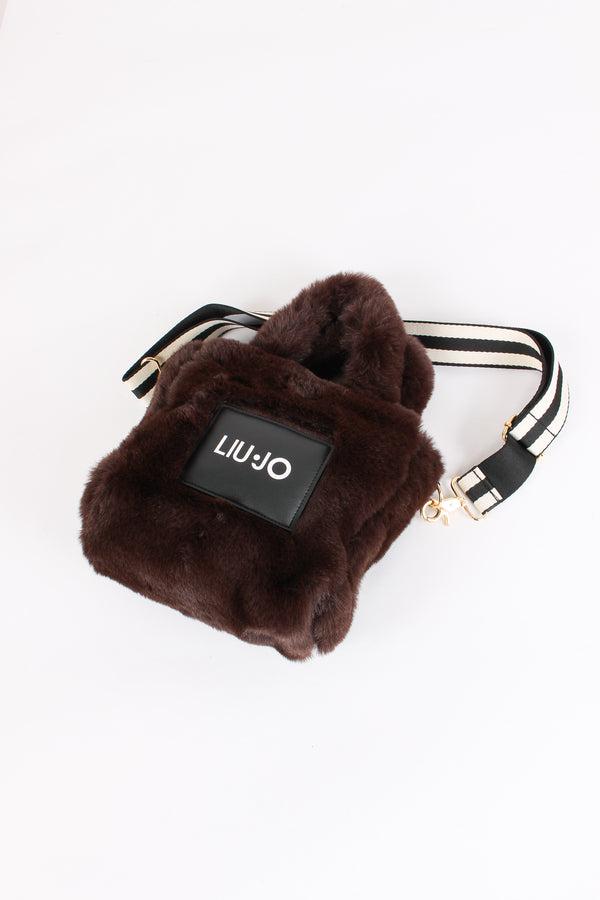 Shopping Mini Ecopelliccia Cioccolato-2
