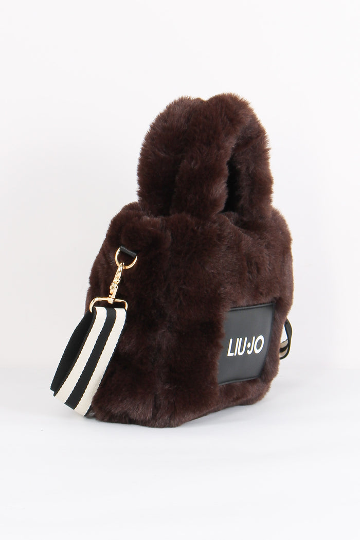 Shopping Mini Ecopelliccia Cioccolato-6