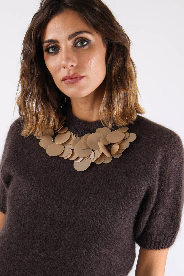 Maglia M/m Inserto Paillettes Cioccolato-4