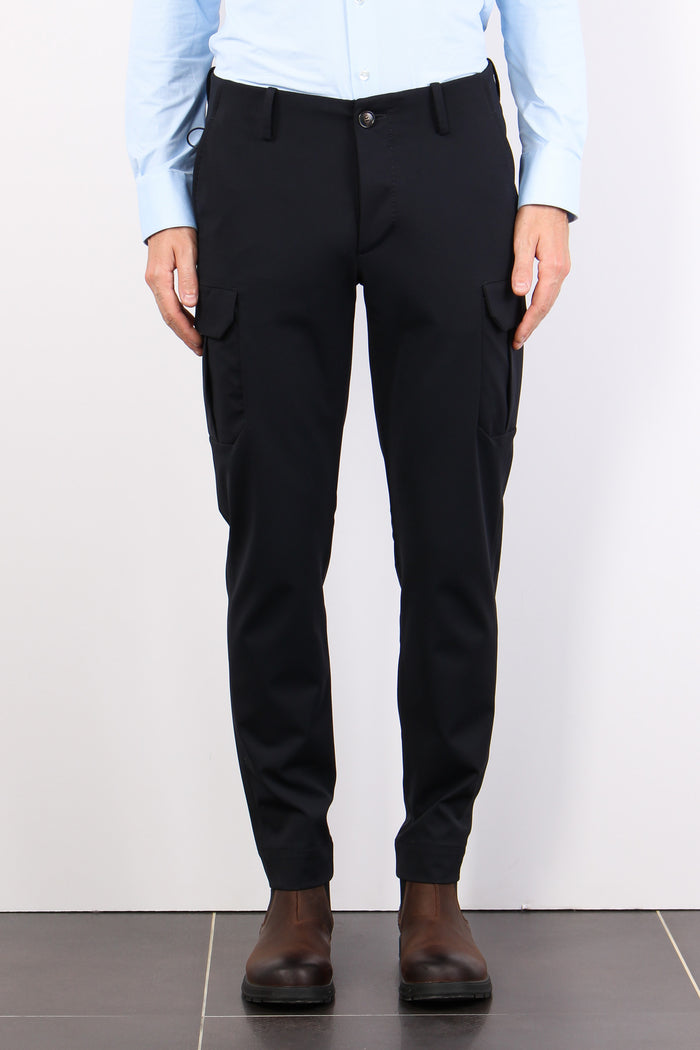 Pantalone Cargo Tessuto Tecnic Blue/black-2