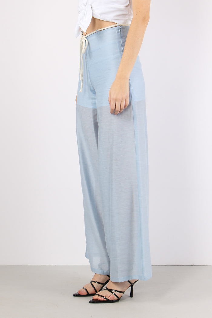Pantalone Cinturino Corda Celeste-6