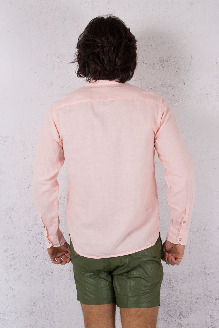 Camicia Lino Coreana Rosa-2
