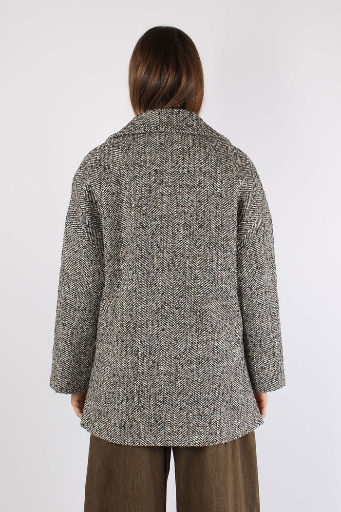 Cappotto Svasato Resca Lurex Moro/panna-6