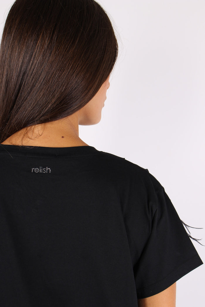 Plume T-shirt M/m Piume Black-7