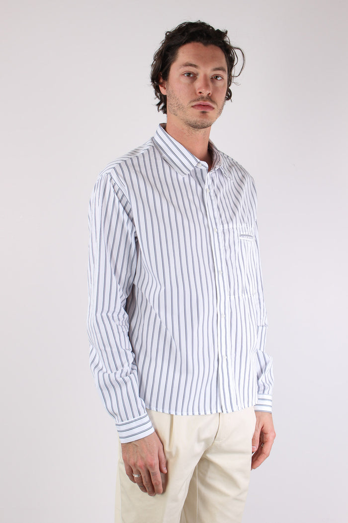 Barca Camicia Riga Tasca Blu/bianco-6
