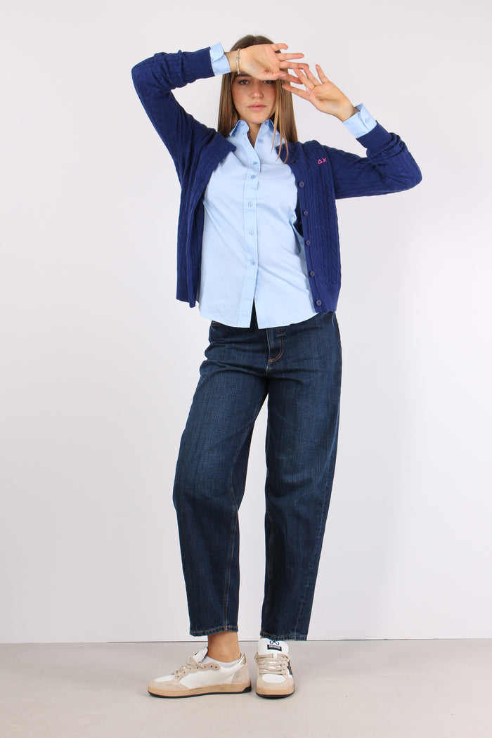 Camicia Slim Cotone Azzurro-4