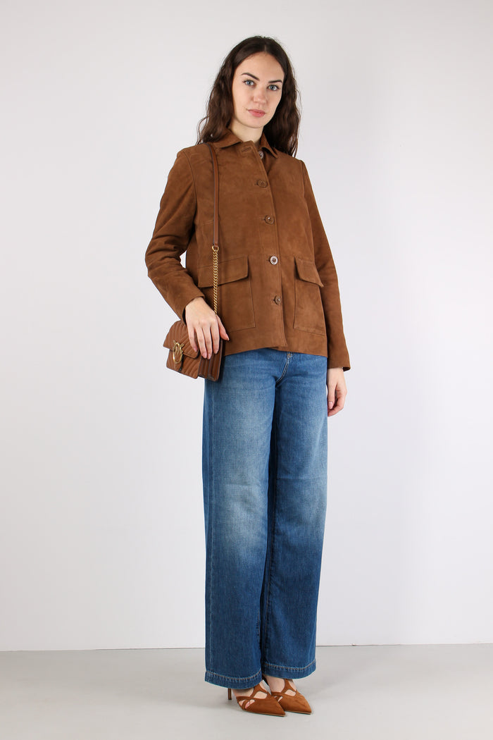 Trench Corto Camoscio Cognac