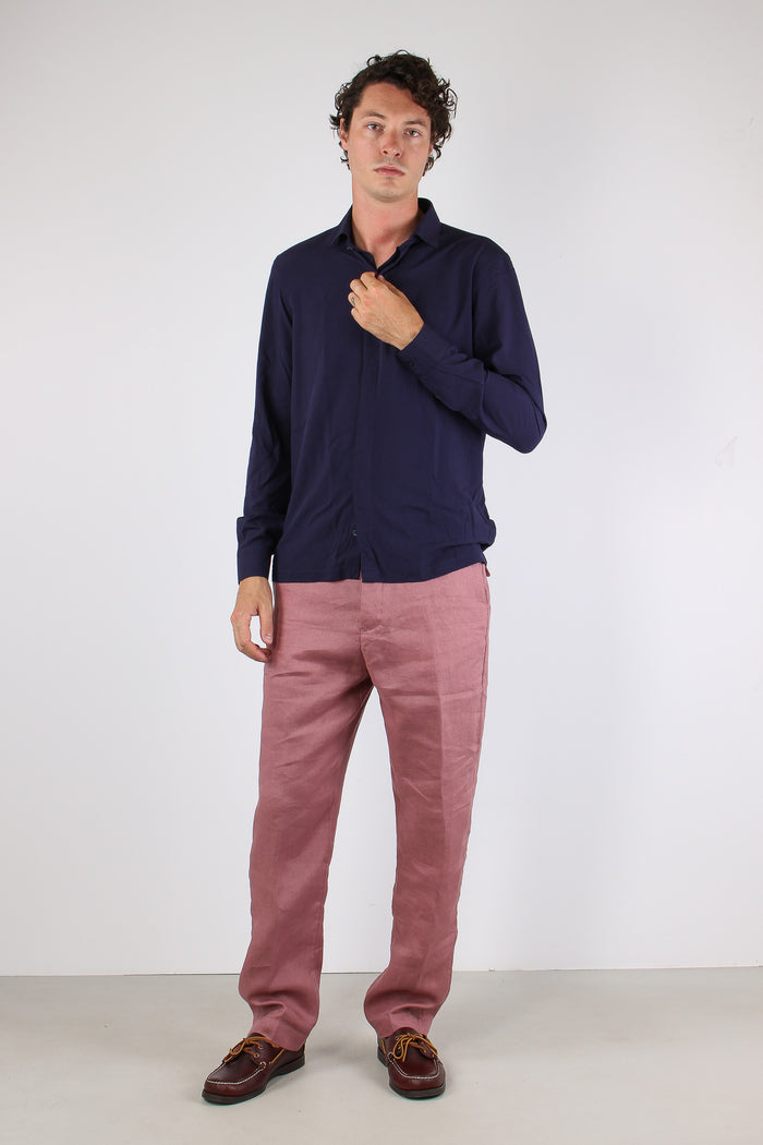 Camicia Tessuto Tecnico Blu Navy
