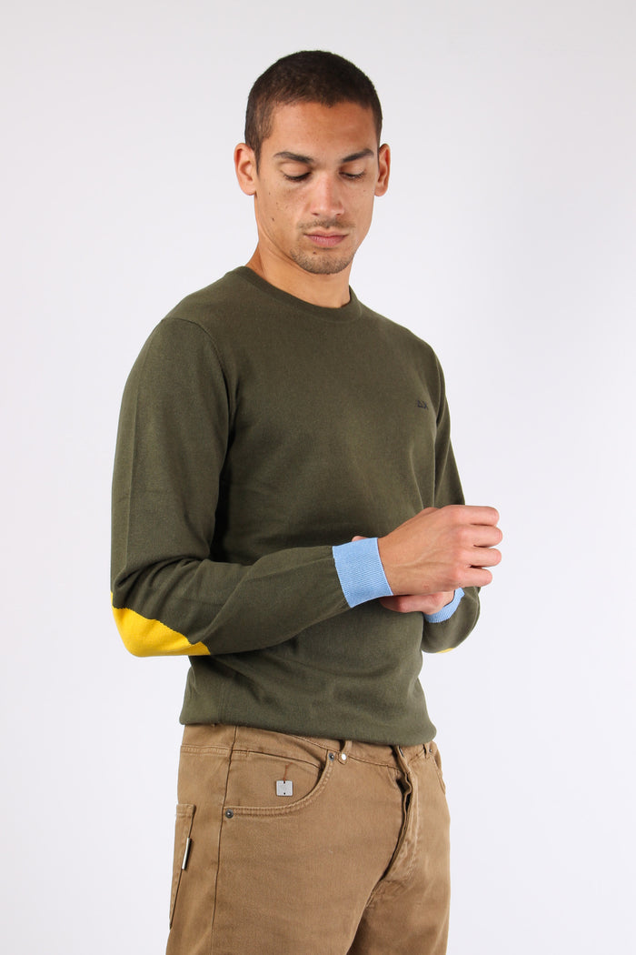 Maglia Misto Lana Toppa Contra Militare-6