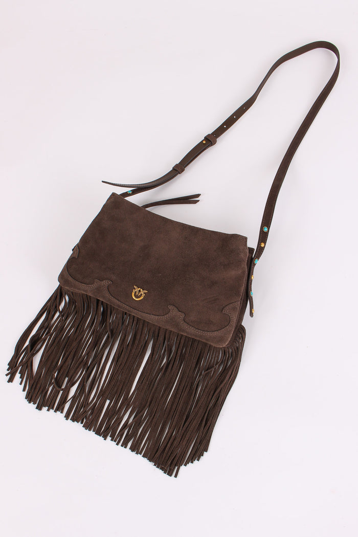 Tracolla Camoscio Frange Marrone Caffe-2