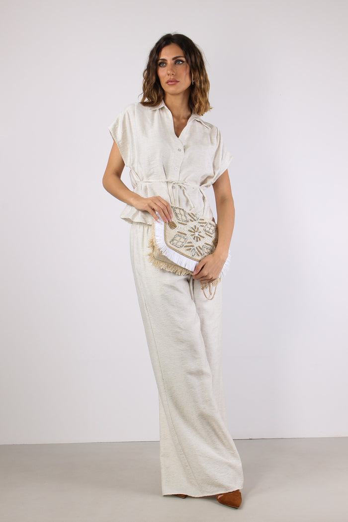Camicia M/m Cinturata Naturale-5