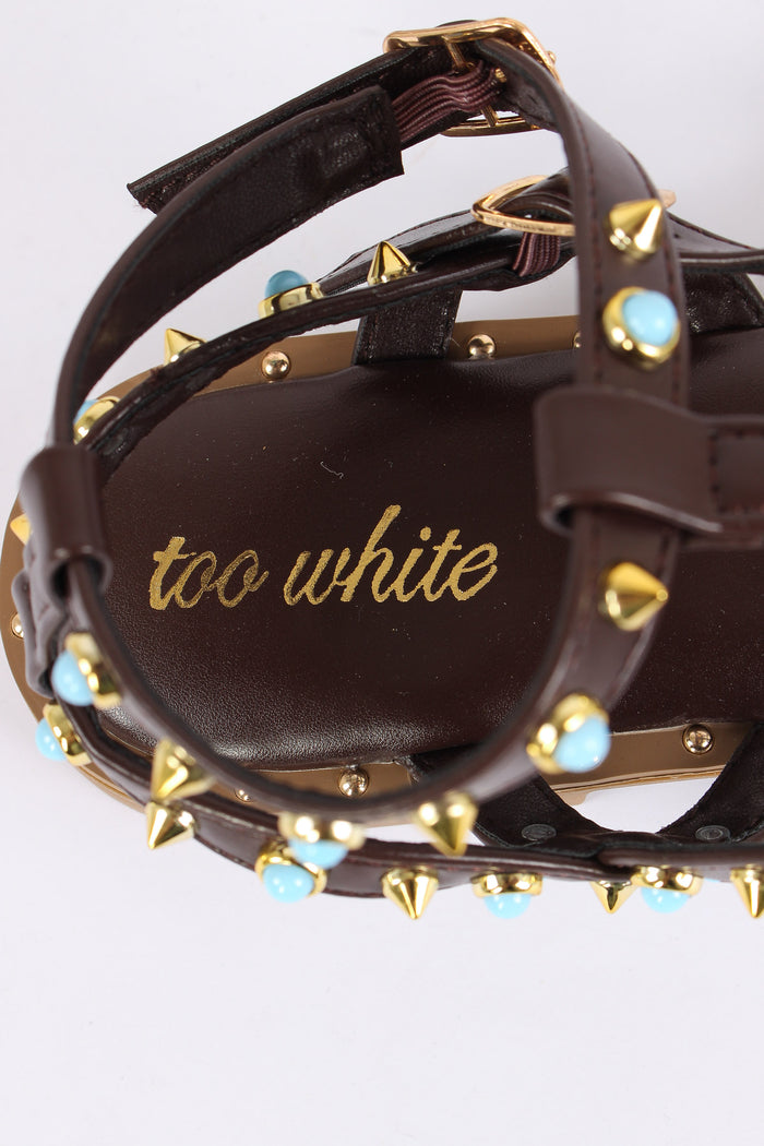 Sandalo Borchia Multicolor Brown-8