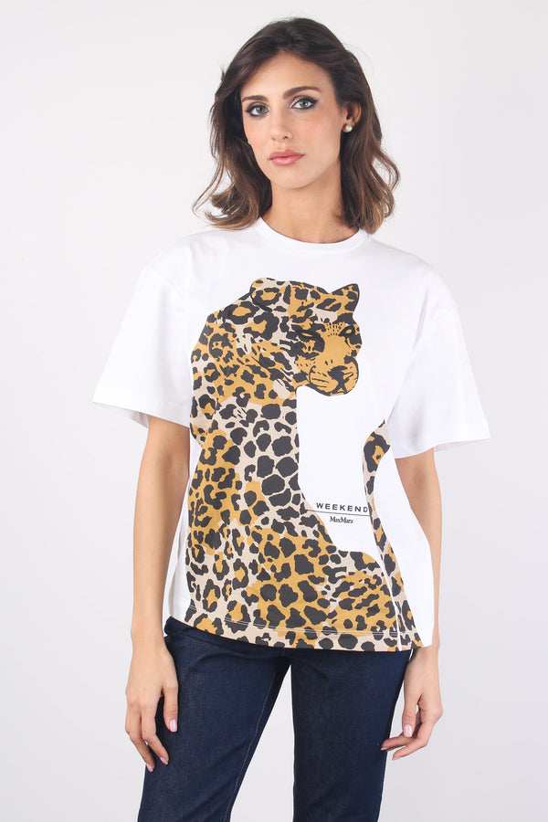 Viterbo T-shirt Leopardo Bianco