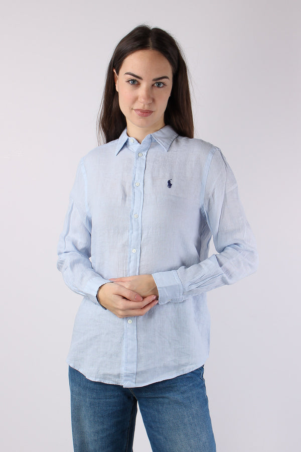 Camicia Classica Lino Oxford Blue