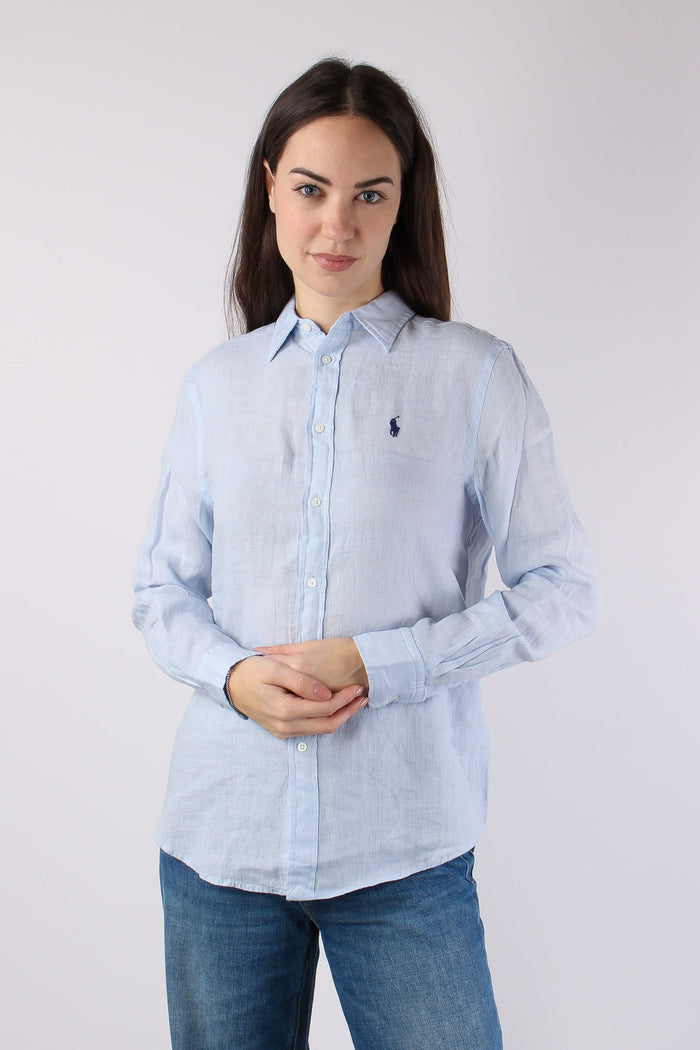Camicia Classica Lino Oxford Blue