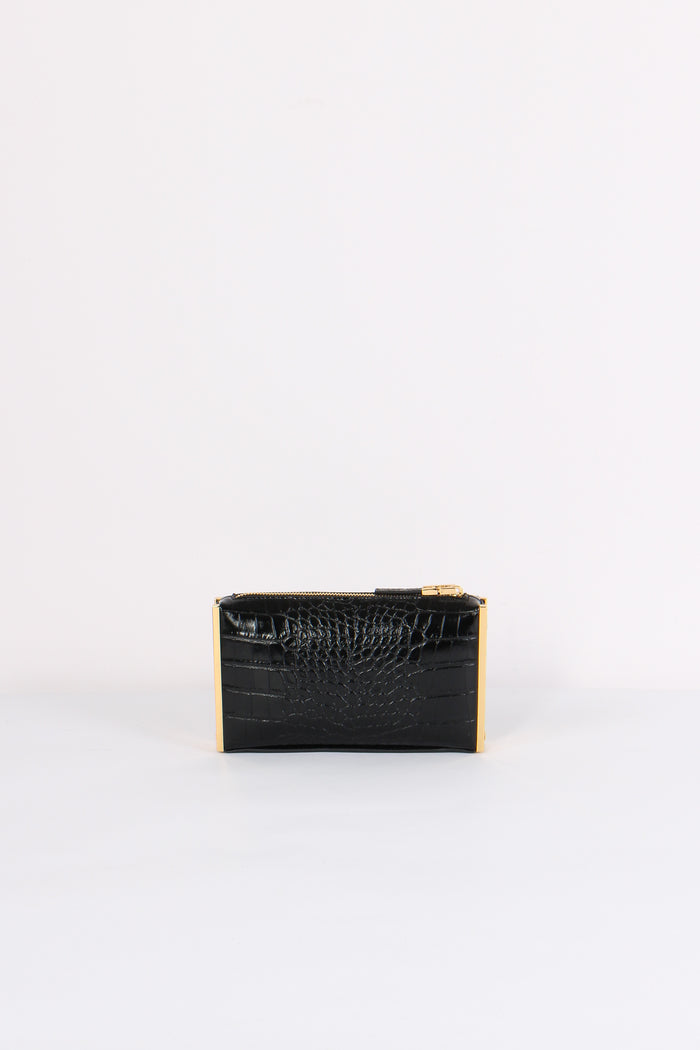 Clutch Stampa Cocco Piccola Nero-3
