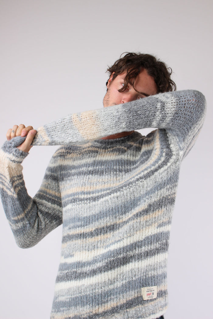 Maglia Girocollo Riga Indefini Grigio/panna-8