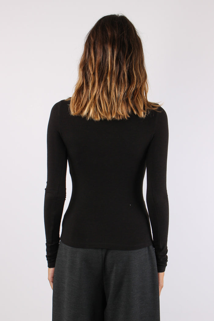 Maglia Misto Lana Arriccio Nero-4