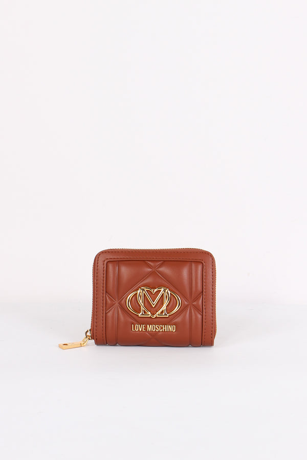 Zip Around Piccolo Matelasse Castagna