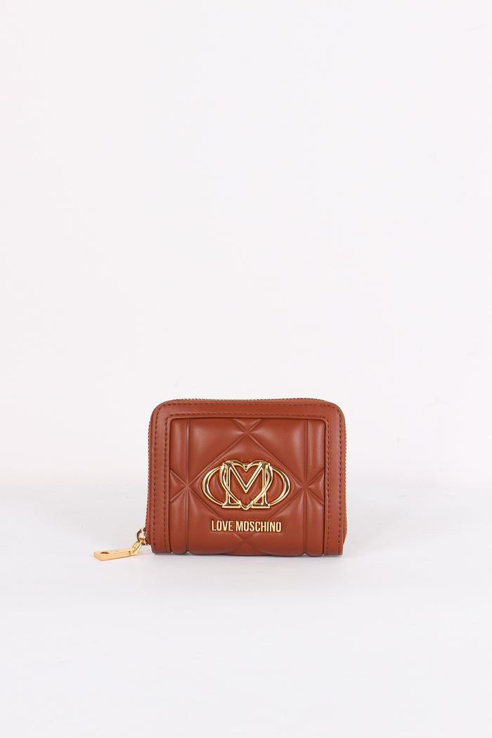 Zip Around Piccolo Matelasse Castagna