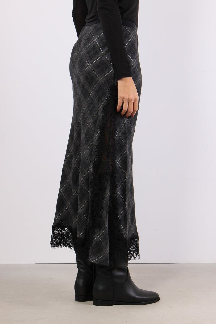 Exaltacion Gonna Check Pizzo Multi Grigio-7