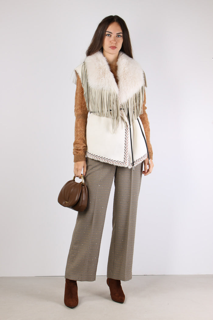 Gilet Ecomontone Frange Rust