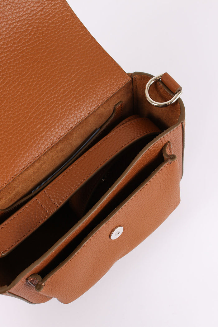 Borsa Tracolla Pelle Nappa Marrone-4